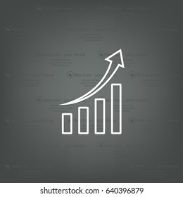 Infographic. Chart icon with a Growing graph simbol.