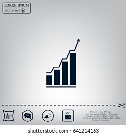 Infographic. Chart icon. Growing graph simbol.
