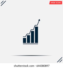 Infographic. Chart icon. Growing graph simbol.