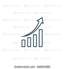 Infographic. Chart icon. Growing graph simbol.