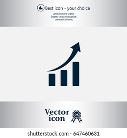 Infographic. Chart icon. Growing graph simbol.