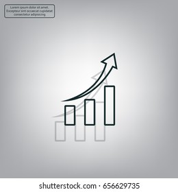Infographic. Chart icon. Growing graph simbol.