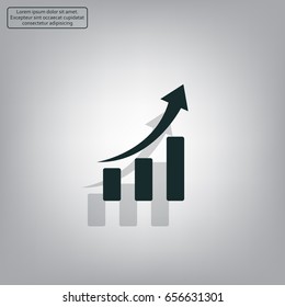 Infographic. Chart icon. Growing graph simbol.