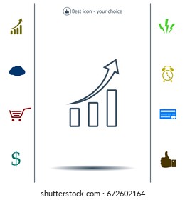 Infographic. Chart icon. Growing graph simbol.