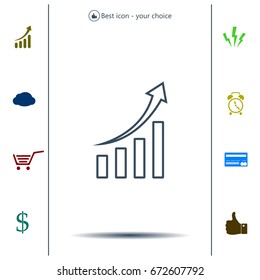 Infographic. Chart icon. Growing graph simbol.