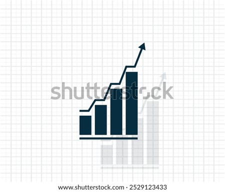 Infographic. Chart icon. Growing graph simbol.