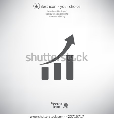 Infographic. Chart icon. Growing graph simbol.
