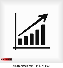 Infographic, chart  icon, stock vector illustration flat design style
