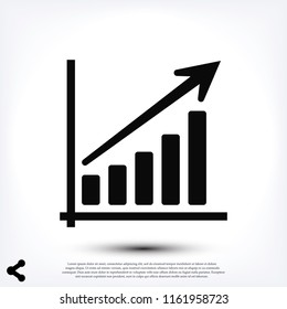 Infographic, chart  icon, stock vector illustration flat design style