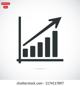 Infographic, chart  icon, stock vector illustration flat design style