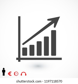 Infographic, chart  icon, stock vector illustration flat design style
