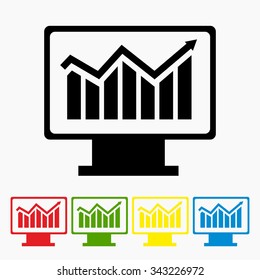 Infographic, chart icon, vector illustration. Different color. Modern flat design style. Business concept. 