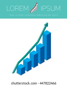 Infographic, chart icon, vector illustration. Flat design style