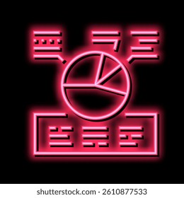infographic chart neon light sign vector. infographic chart sign. isolated symbol illustration