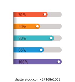 Gráfico infográfico. Gráfico de porcentaje. Presentación del esquema de negocio. Barra de datos del indicador. Cargando la visualización del proceso. Análisis del flujo de trabajo. Esquema de histograma. Segmento de información. Infografía estadística del Vector