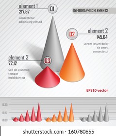 Infographic chart template. Bar chart elements.Vector illustration 
