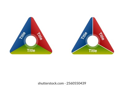 Infographic chart template modern style for presentation, start up project, business strategy, theory basic operation, logic analysis. triangular Venn diagram