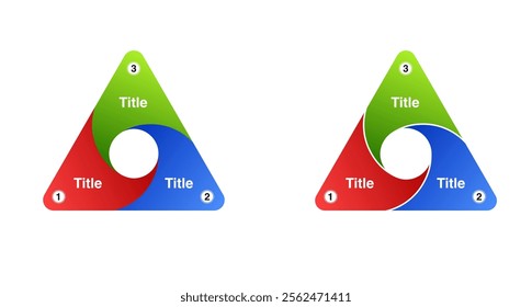 infographic chart template modern style for presentation, start up project, business strategy, theory basic operation, logic analysis. triangular Venn diagram