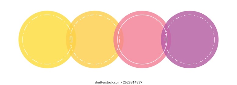 Infographic chart template modern style for presentation, start up project, business strategy, theory basic operation, logic analysis. Venn diagram vector 10 eps