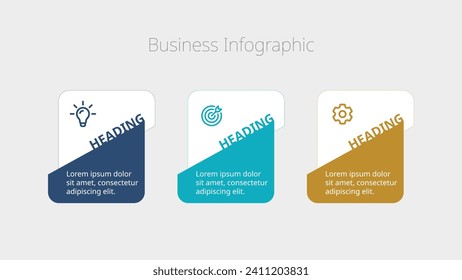 Infographic chart template for streamlined research and business success. 2 options guide a visually effective data presentation (PPT). Workflow layout, banner, flow chart, info graph.