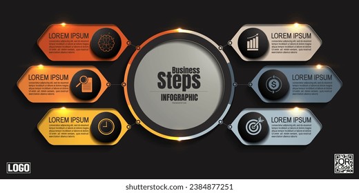 Infographic Chart Templates, Minimalistic Designs for Presentations and Financial Reports, Annual Reports, and Advertising, Black Background Concepts,Versatile Layouts, Data-driven