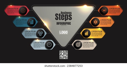 Infographic Chart Templates, Minimalistic Designs for Presentations and Financial Reports, Annual Reports, and Advertising, Black Background Concepts,Versatile Layouts, Data-driven