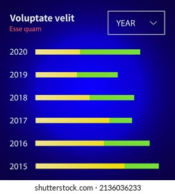 Infographic chart vector template. Annual statistics curve graph design. Market data diagrams. Graphic information visualization and analysis. Statistical indicators and frequency of data changes