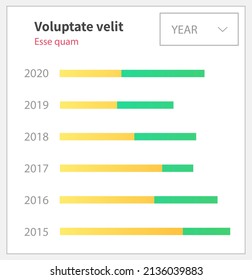 Infographic chart vector template. Annual statistics curve graph design. Market data diagrams. Graphic information visualization and analysis. Statistical indicators and frequency of data changes