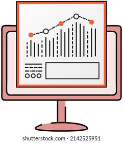 Infographic chart vector template. Annual statistics curve graph design. Market data diagrams. Graphic information visualization and analysis. Statistical indicators and frequency of data changes