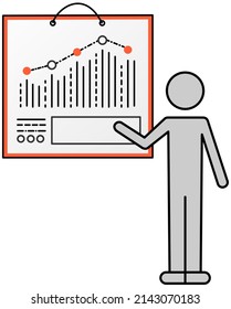 Infographic chart vector template. Annual statistics curve graph design. Market data diagrams. Graphic information visualization and analysis. Statistical indicators and frequency of data changes