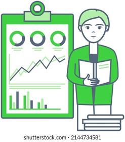 Plantilla vectorial de gráfico de infografía. Diseño gráfico anual de curvas estadísticas. Diagramas de datos de mercado. Visualización y análisis de información gráfica. Indicadores estadísticos y frecuencia de los cambios en los datos