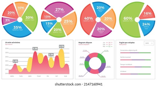 Infographic chart vector template. Annual statistics curve graph design. Market data diagrams. Graphic information visualization and analysis. Statistical indicators and frequency of data changes