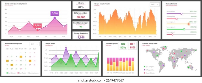 Infographic chart vector template. Annual statistics curve graph design. Market data diagrams. Graphic information visualization and analysis. Statistical indicators and frequency of data changes