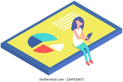 Infografik, Vektorvorlage. Entwurf der jährlichen Statistik-Kurve. Marktdatendiagramme. Visualisierung und Analyse grafischer Informationen. Statistische Indikatoren und Häufigkeit von Datenänderungen