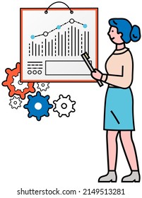 Infographic chart vector template. Annual statistics curve graph design. Market data diagrams. Graphic information visualization and analysis. Statistical indicators and frequency of data changes