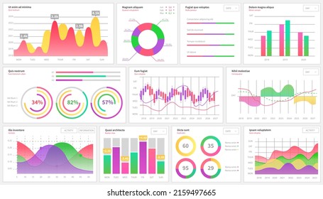 Infographic chart vector template. Annual statistics curve graph design. Market data diagrams. Graphic information visualization and analysis. Statistical indicators and frequency of data changes