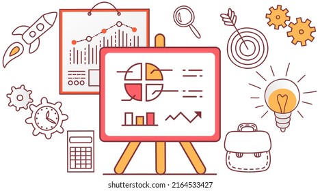 Infographic chart vector template. Annual statistics curve graph design. Market data diagrams. Graphic information visualization and analysis. Statistical indicators and frequency of data changes