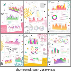Infographic chart vector template. Annual statistics curve graph design. Market data diagrams. Graphic information visualization and analysis. Statistical indicators and frequency of data changes