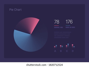 Infographic charts for business layout, presentation template and finance report. Data visualization with Pie Chart.