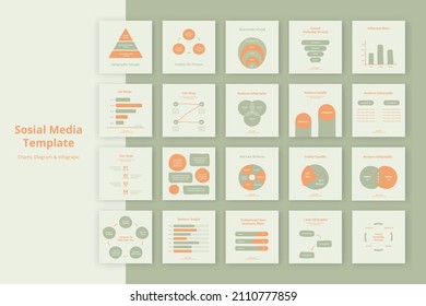 Infographic charts and diagram for social media post template