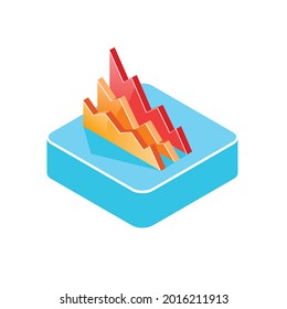 Infographic charts and diagrams, isometric Graphics elements. Line diagram icons vector illustrations. Chart symbol for business.