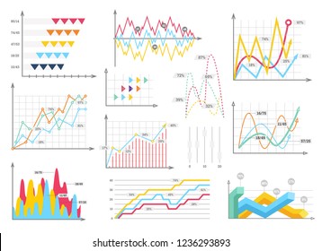Infographic charts elements - bar and line charts, percents, pie charts, steps, options, timeline, people infographics, vector eps10 illustration.