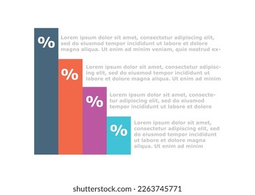 Infographic with charts. Statistics in graphs, marketing research and analysis. Comparison of information and evaluation. Slide for presentation and public speaking. Cartoon flat vector illustration