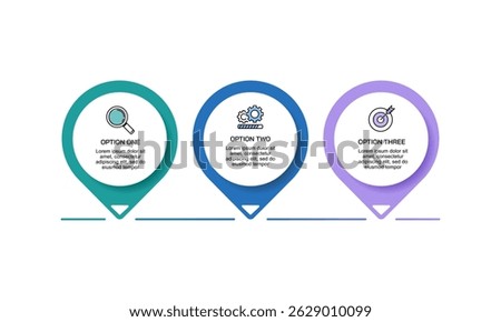 Infographic Check points 3 steps to success. Presentation, Information, Plan and Data. Vector illustration.