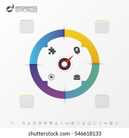 Infografik-Kreis mit 4 Optionen. Vektorgrafik