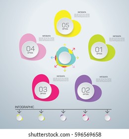 Infographic circle with 5 options. Round chart for busines infographic.
