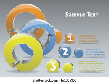 Infographic circle arrows with numbers