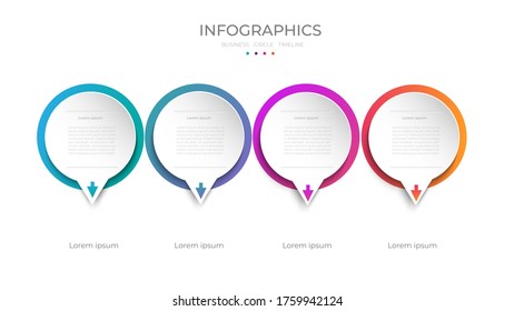 Color del diagrama de círculo de información gráfico en plantilla info-gráfica vectorial 