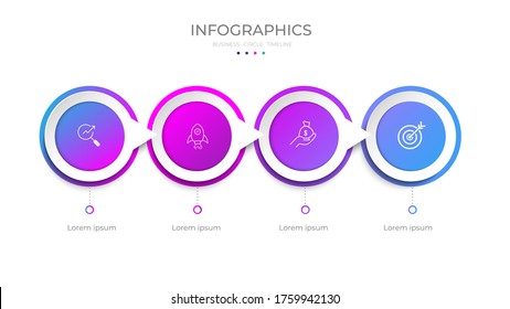 Color del diagrama de círculo de información gráfico en plantilla info-gráfica vectorial