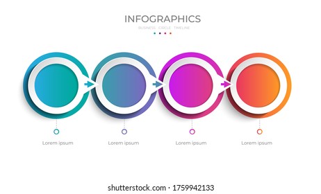 Color del diagrama de círculo de información gráfico en plantilla info-gráfica vectorial